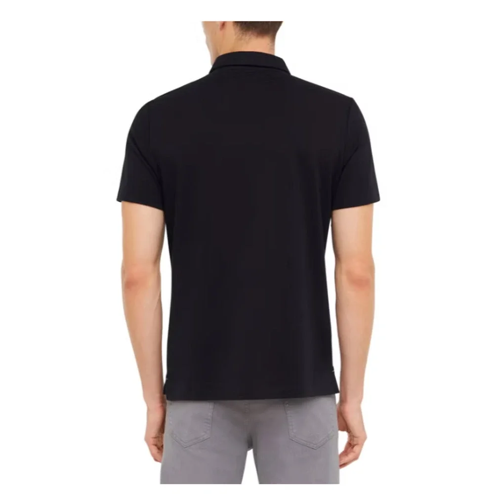 Banana Republic Men's Luxe Polo Shirt, Cotton, Black Size XL